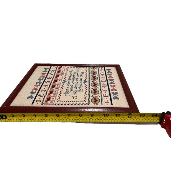 Framed Cross Creek Home is Where the Heart Is Finished Cross Stitch Sampler - Picture 3 of 4